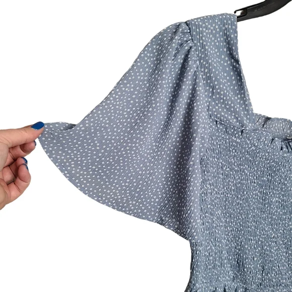 LoveRiche Blue Polka Dot Fit and Flare Dress NWT Ladies Size Large - Picture 7 of 11